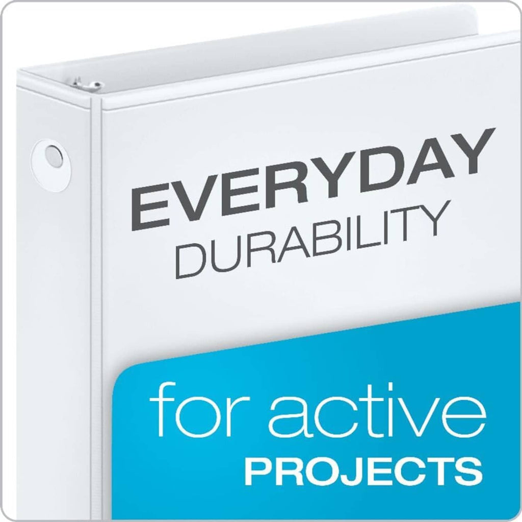 White binder cover with text 'EVERYDAY DURABILITY for active PROJECTS'