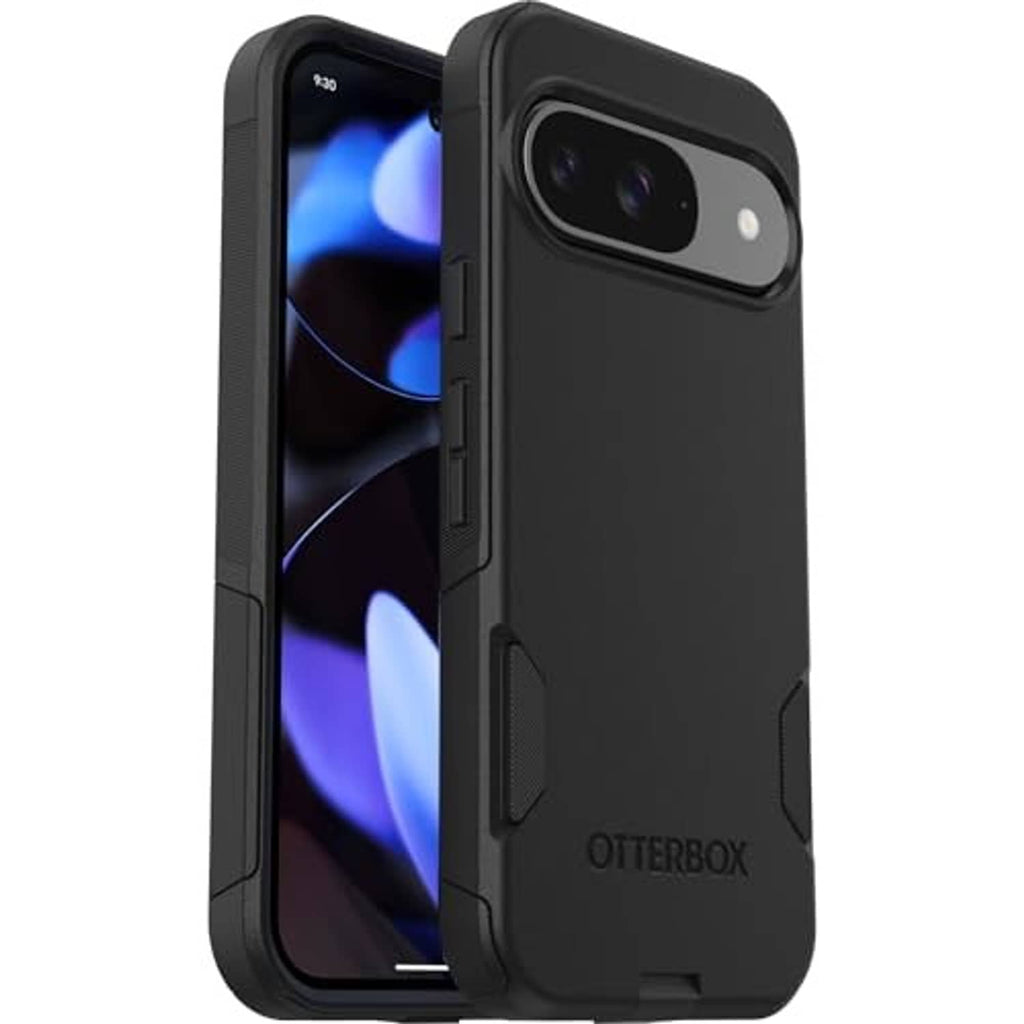 Black OTTERBOX phone case with OTTERBOX logo, slim profile, and camera opening