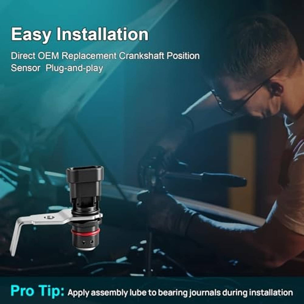 Crankshaft position sensor easy installation scene with sensor shown in engine bay
