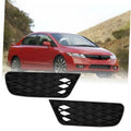 Pair of black front fog light bezel covers with diamond mesh grille insert pattern.