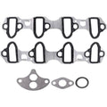 Intake manifold gasket set with black rubber gaskets and metal sealing plates