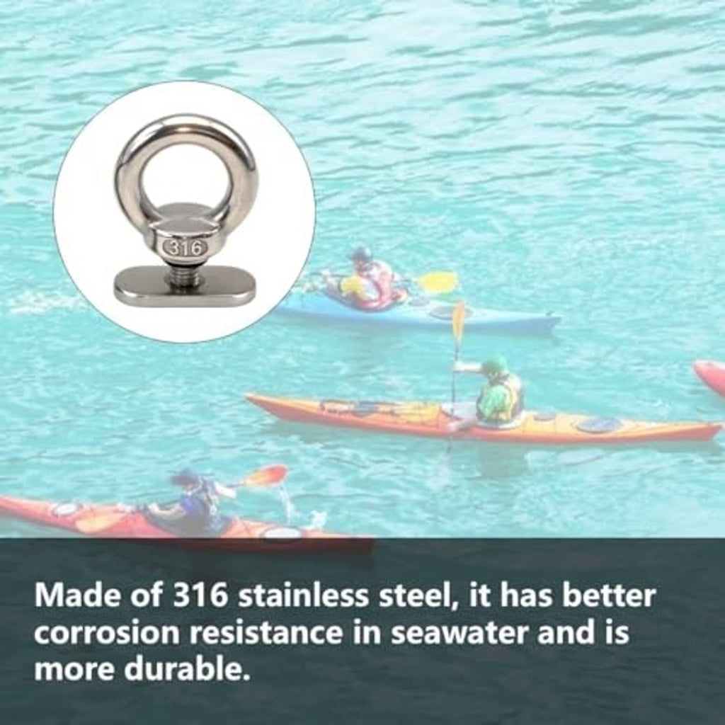 316 stainless steel tie-down eyelet inset with loop and flat mounting base