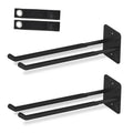 Black double wall-mount garage hook set with two U-shaped hanging arms