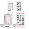 BRIGRUK centering percentage chart tool cards, two sheets with grid diagrams