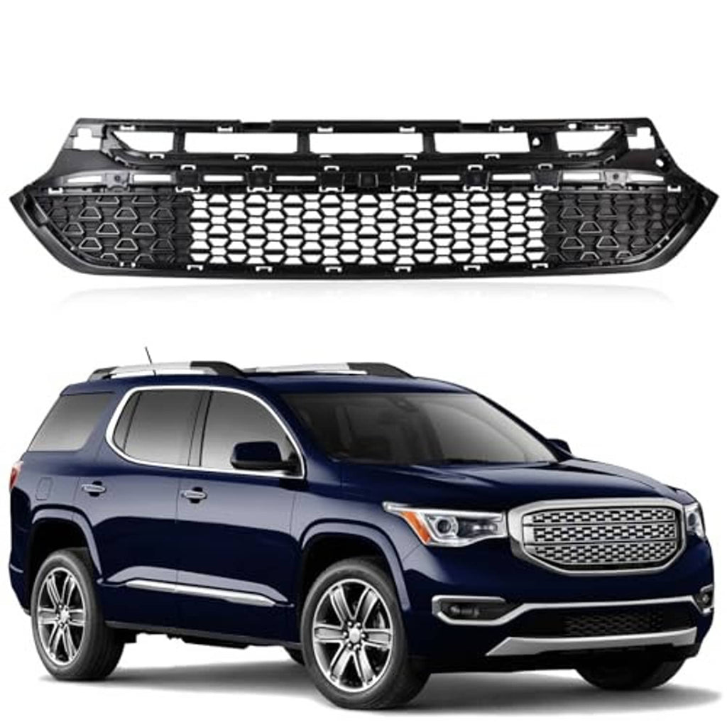 Front bumper lower grille insert in black with honeycomb pattern mesh