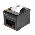 NetumScan black thermal receipt printer with paper roll loaded and front display window