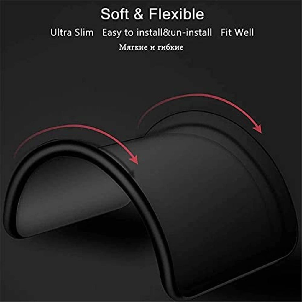 Slim black phone case with soft, flexible curved edges for better protection