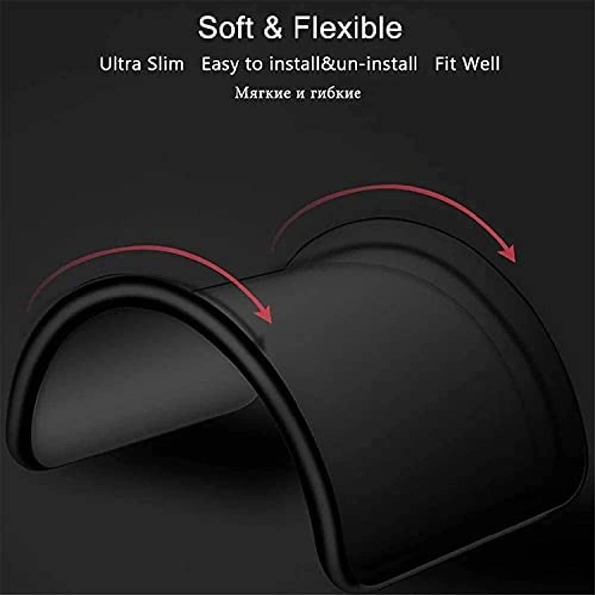 Slim black phone case with soft, flexible curved edges for better protection