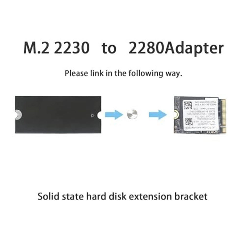 NVMe adapter extender diagram showing 2230 to 2280 connection