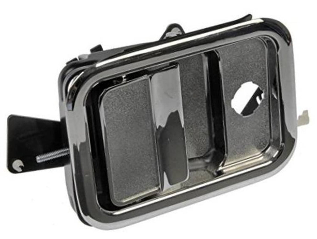 Front driver-side exterior door handle, chrome and black finish