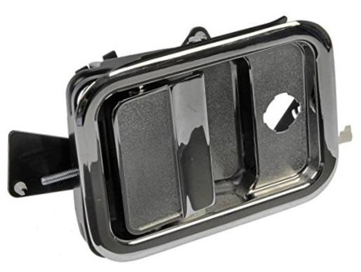 Front driver-side exterior door handle, chrome and black finish