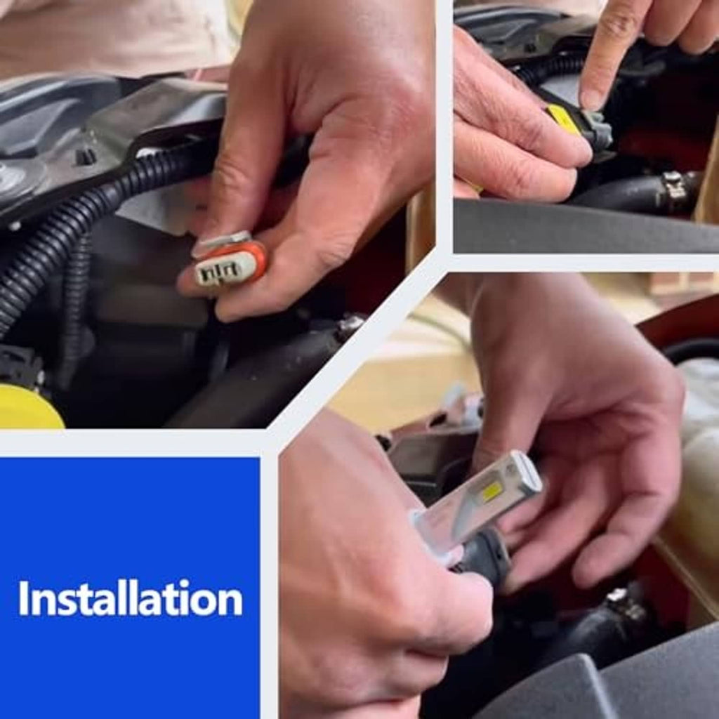 Wiring harness connector pigtail being installed into a headlight socket