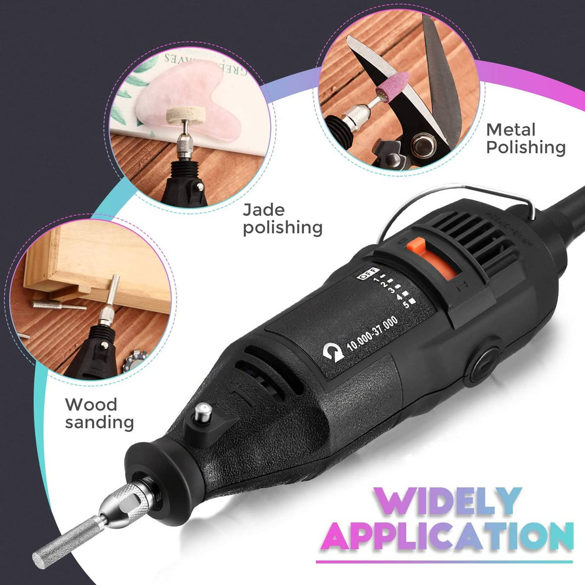 Electric chainsaw sharpener tool with sanding and polishing applications