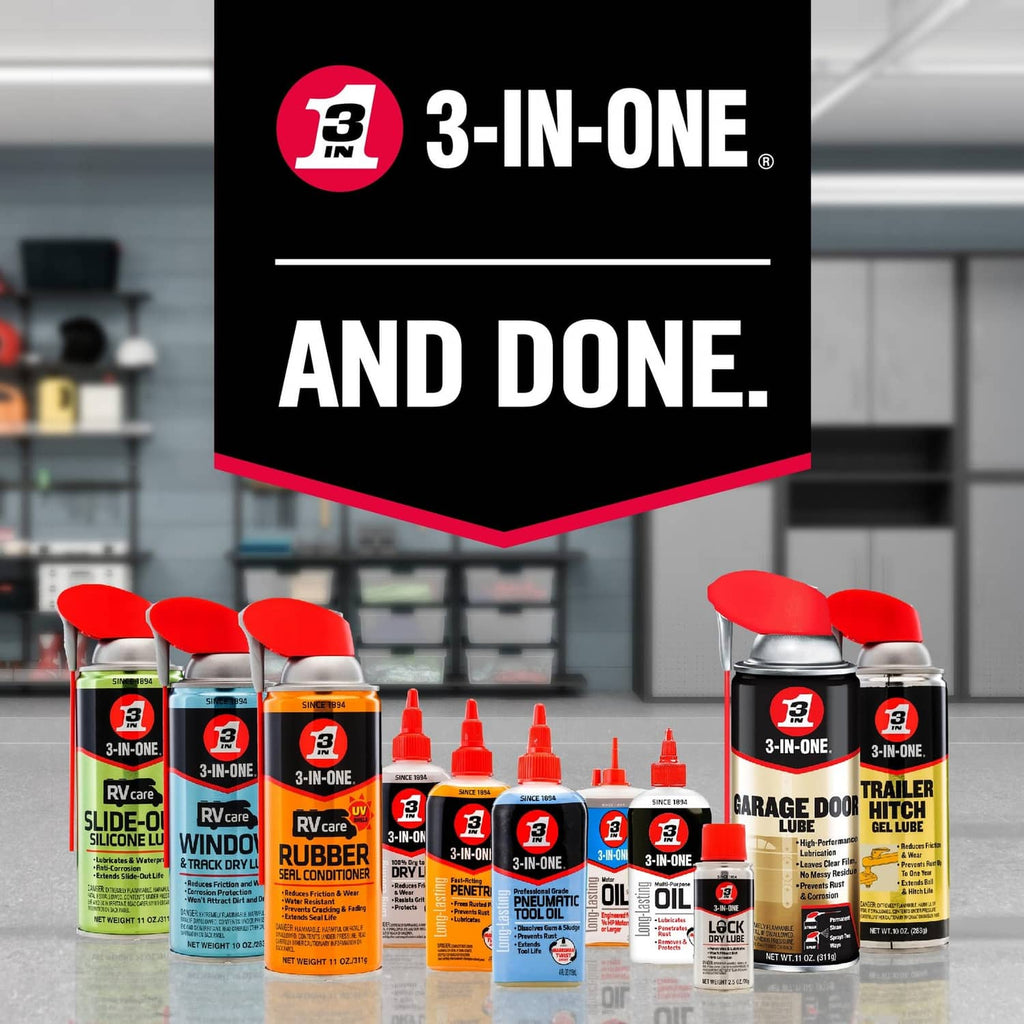 3-IN-ONE penetrating oil assortment bottles display with red caps