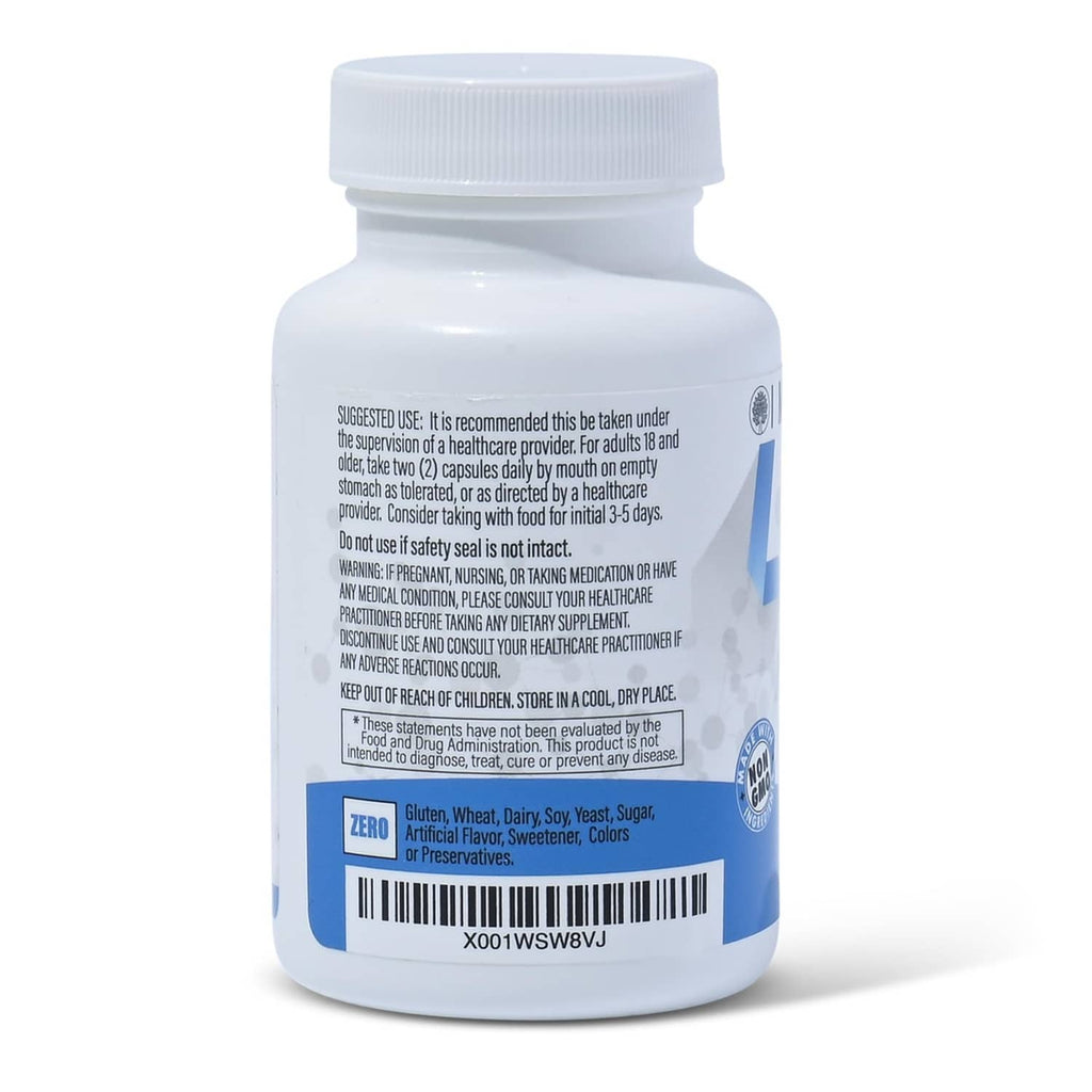 Immunovites NaR-Alpha Lipoic Acid bottle back label with supplement directions and barcode