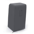 Gray portable air conditioner cover with front stitched panel and zippered edge