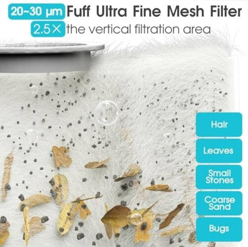 Pool vacuum fine mesh filter cartridge holding captured debris