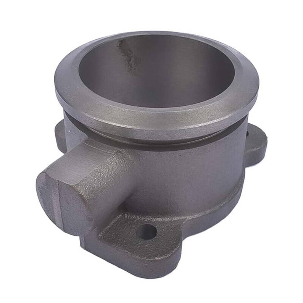 Dark exhaust housing with large circular opening and side mounting tabs