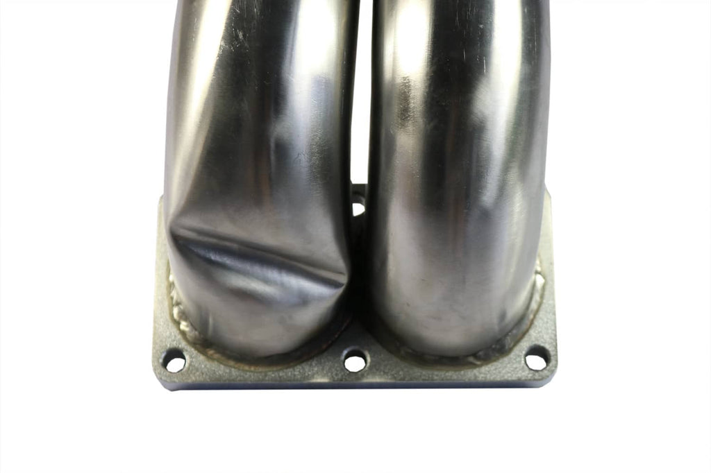 Stainless steel intake manifold with two-port flange and gasket surface