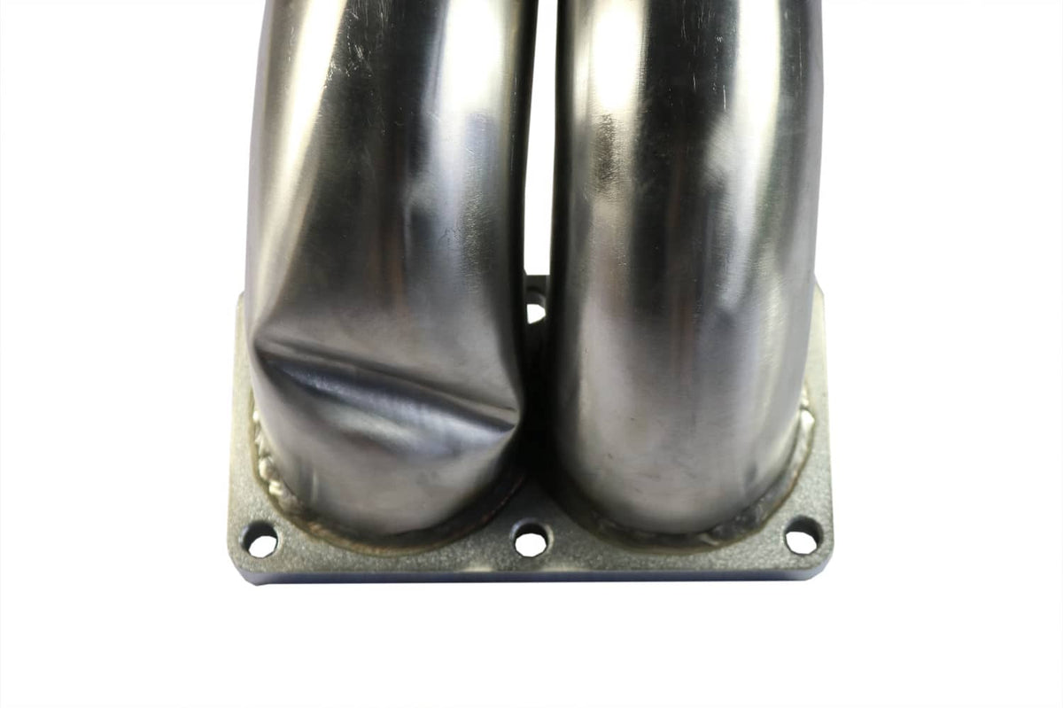 Stainless steel intake manifold with two-port flange and gasket surface