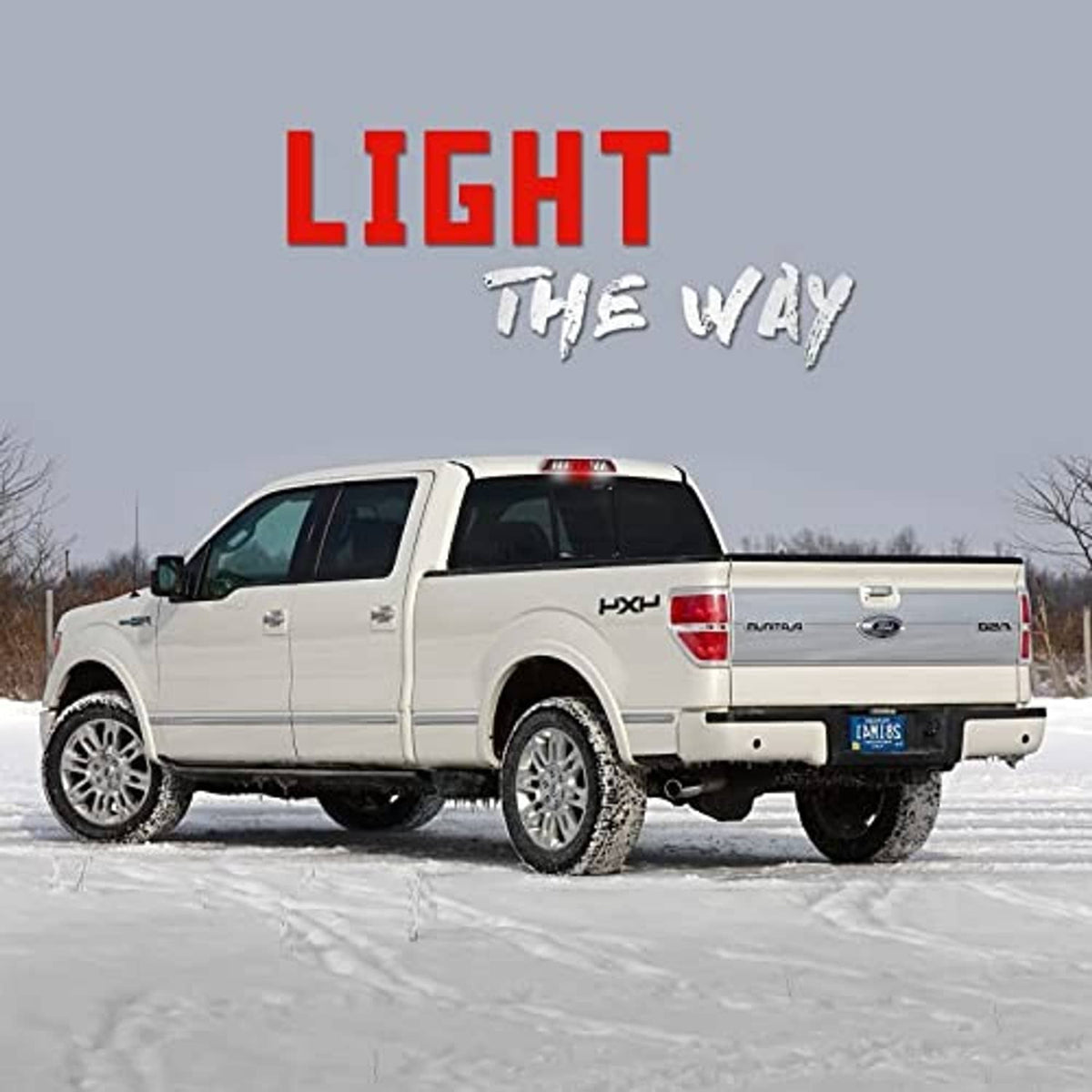 Rear truck tail brake light replacement with red top LED bar and clear segments