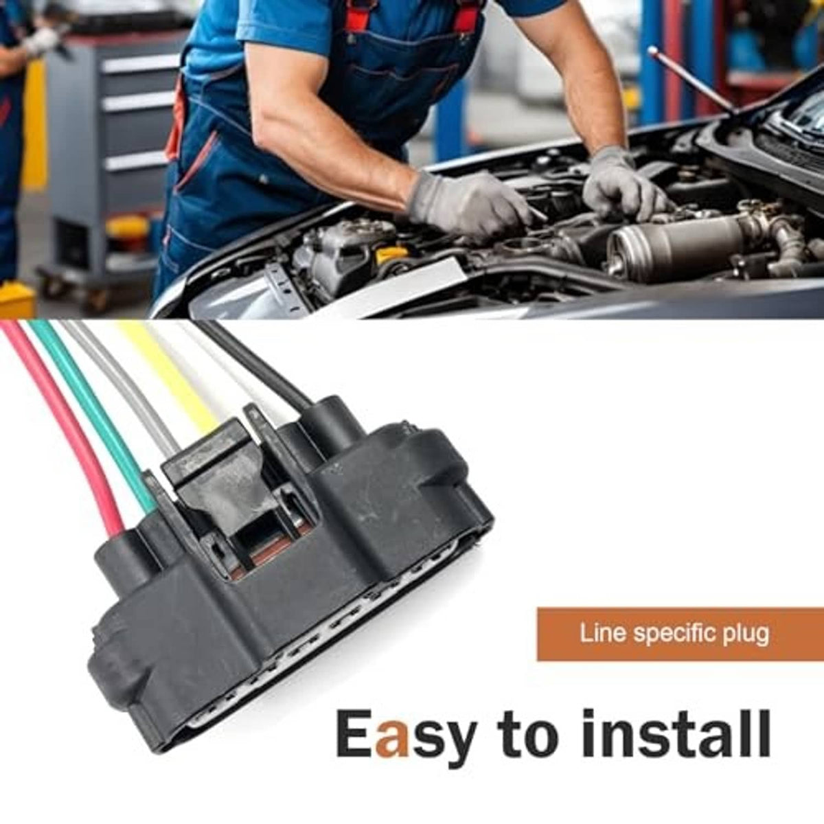 6-pin TPS connector with multi-color wires, shown ready to plug in