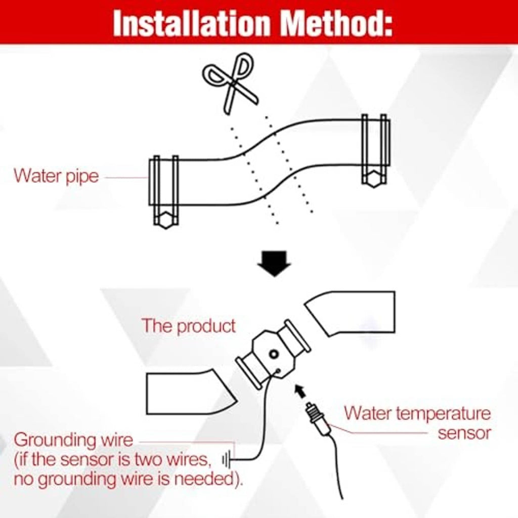 Radiator hose temperature joint connector installation diagram with sensor connection