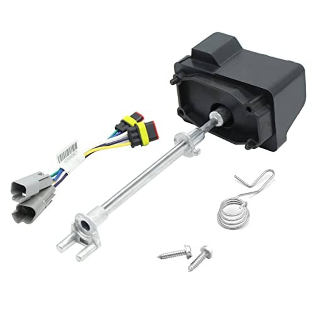 Throttle potentiometer conversion kit: black sensor housing, wiring plug, metal shaft, tools