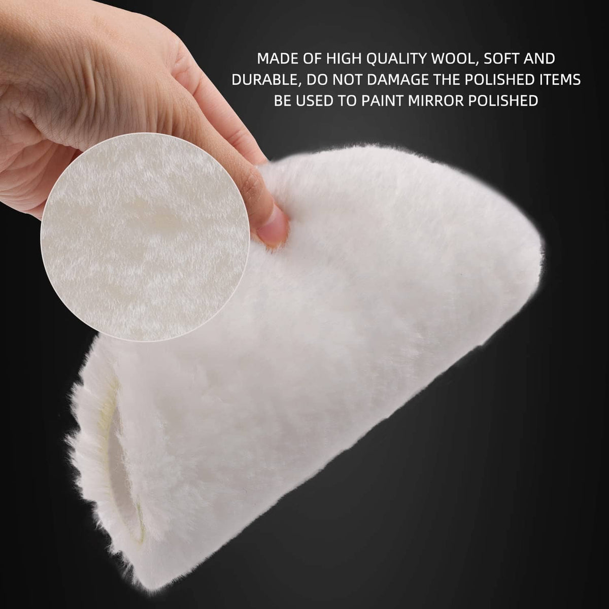 White round wool buffing polishing pad