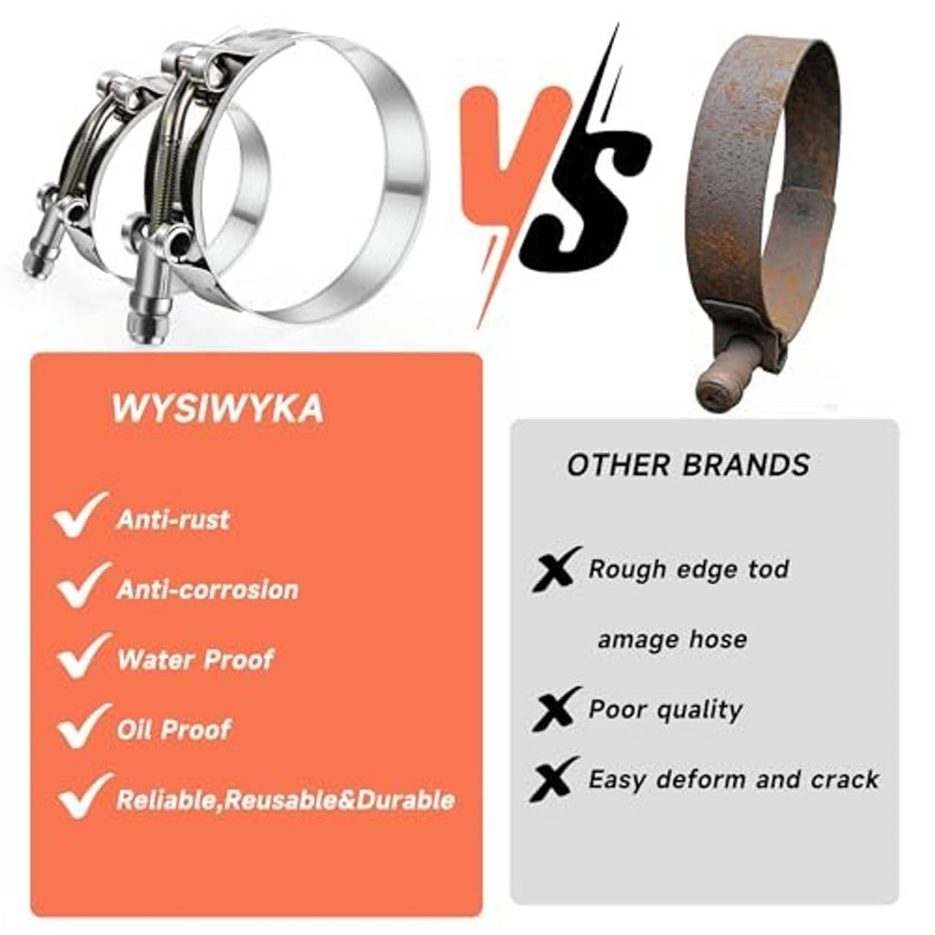 Stainless T-bolt hose clamps vs other brands comparison layout