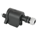Black ignition switch housing with silver key cylinder and electrical connector