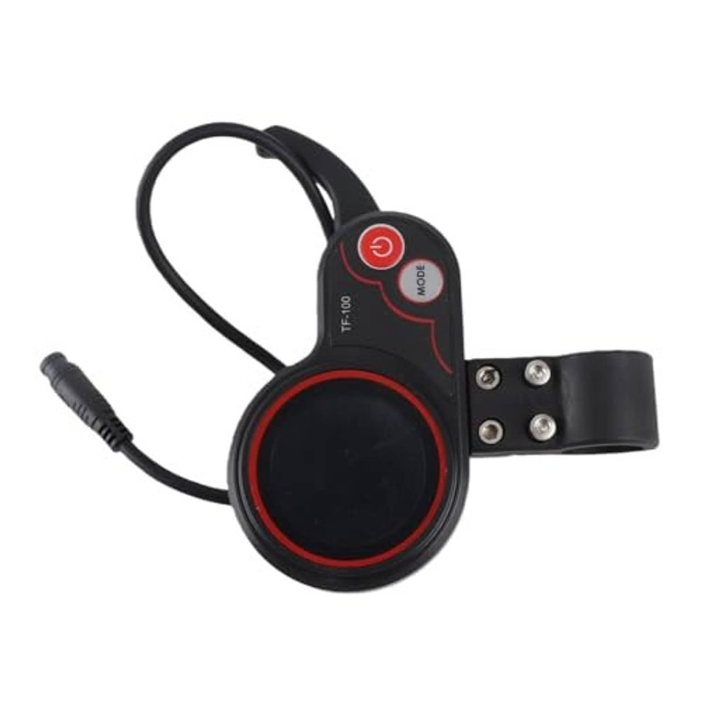 Electric scooter thumb throttle with round speedometer screen and mode/power controls