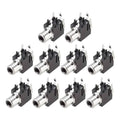 Panel-mount RCA female audio jack socket with black housing and metal connector