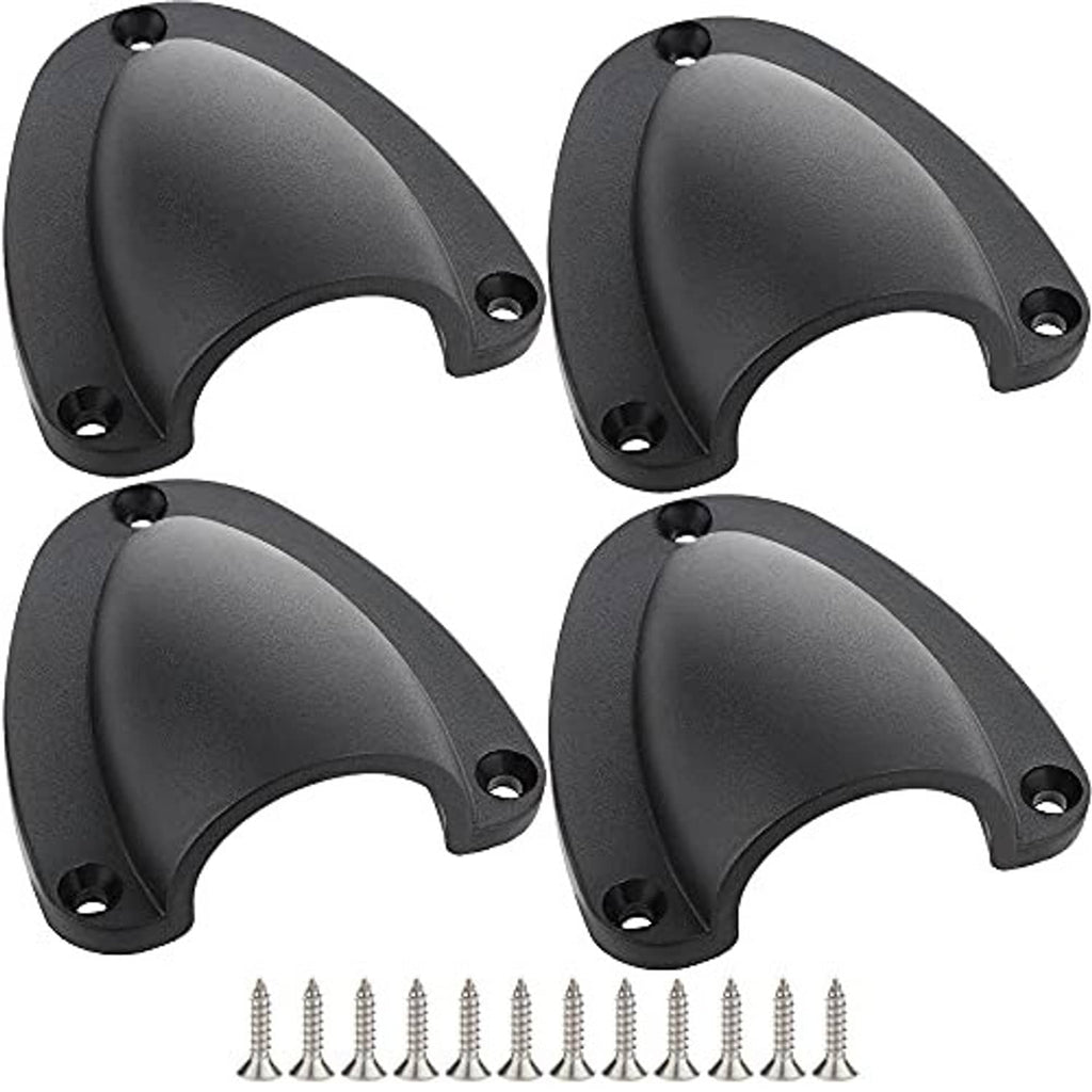 Set of four 3-inch clamshell vent covers with mounting holes and screws