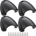 Set of four 3-inch clamshell vent covers with mounting holes and screws