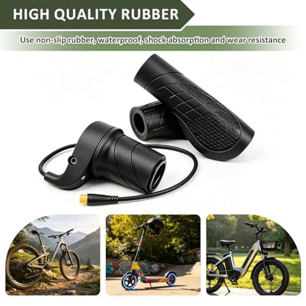 High quality rubber half-twist electric bike throttle grips with control cable