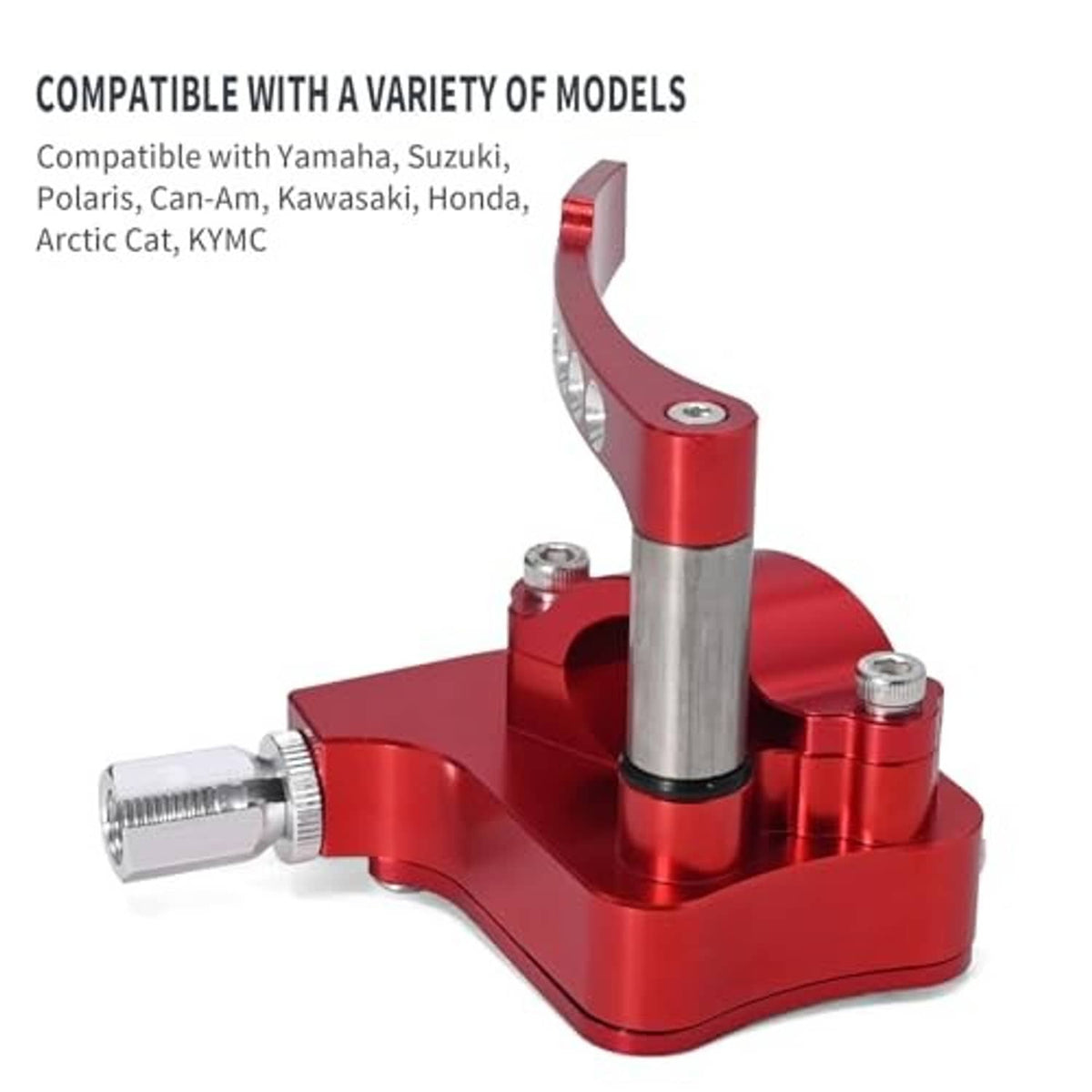 Red throttle thumb assembly with silver lever shaft and threaded mounting end