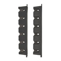 Black wall-mount rod rack brackets with multiple mounting holes, pair view