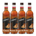4-pack brown sugar syrup bottles with DaVinci Gourmet labels