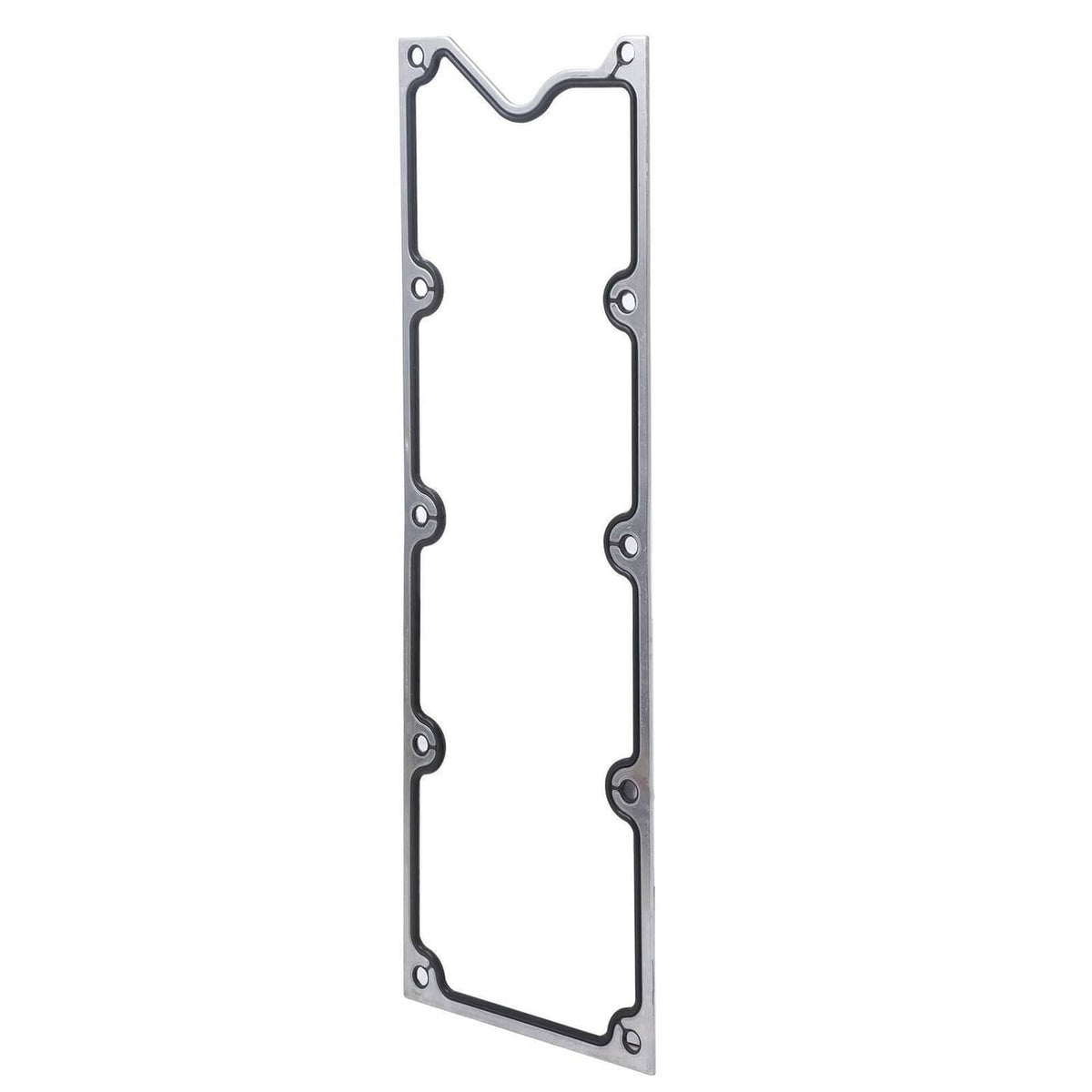 Rectangular metal gasket with bolt holes