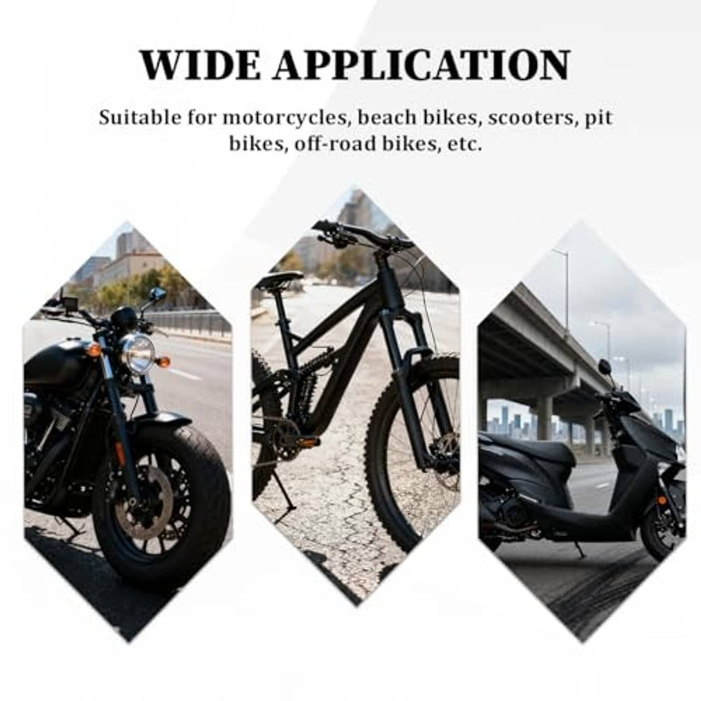 Motorcycle chain breaker tool in use concept with motorcycles in different settings