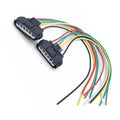 Pair of 6-pin throttle position sensor pigtail connectors with colored wire leads
