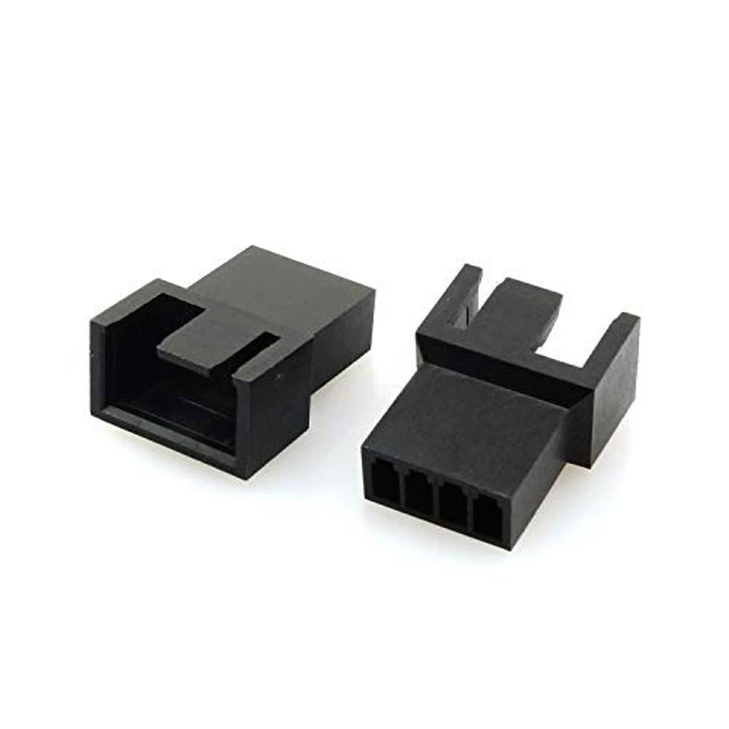 Black 4-pin PWM male fan plug connectors with exposed socket ends