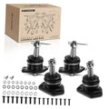 Set of four front upper/lower ball joints with black dust boots and chrome studs