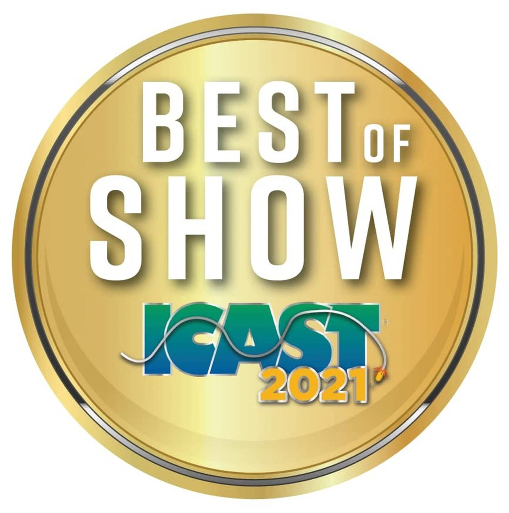 Gold award badge reading Best of Show with ICAST 2021 logo