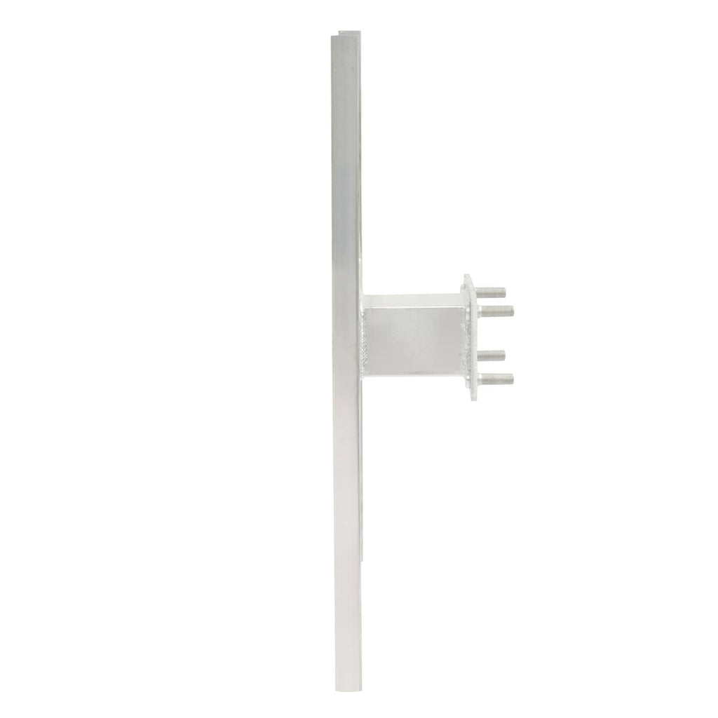 Aluminum H-mount spare tire carrier end bracket with three-prong mounting hardware