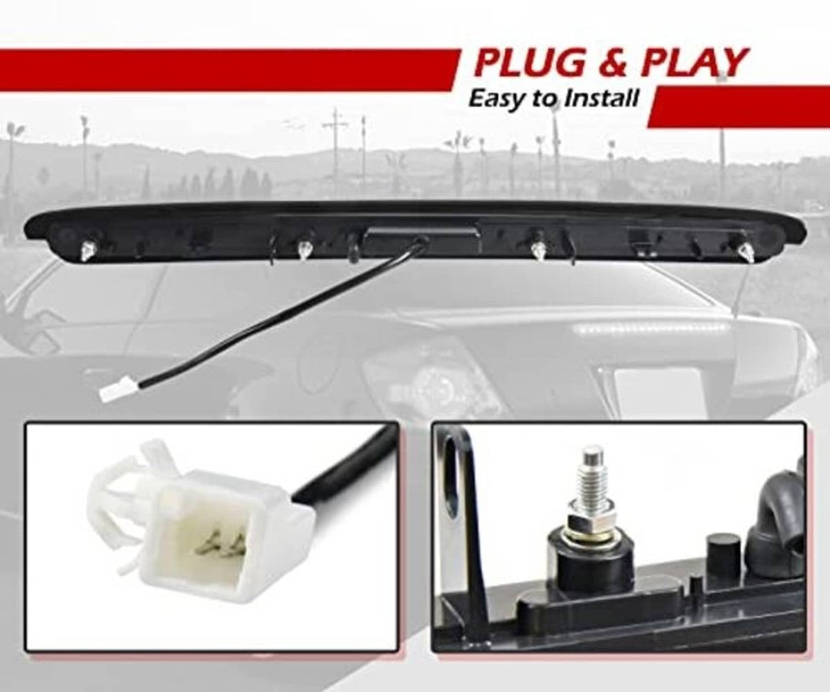 LED third brake light with plug connector and mounting hardware for installation