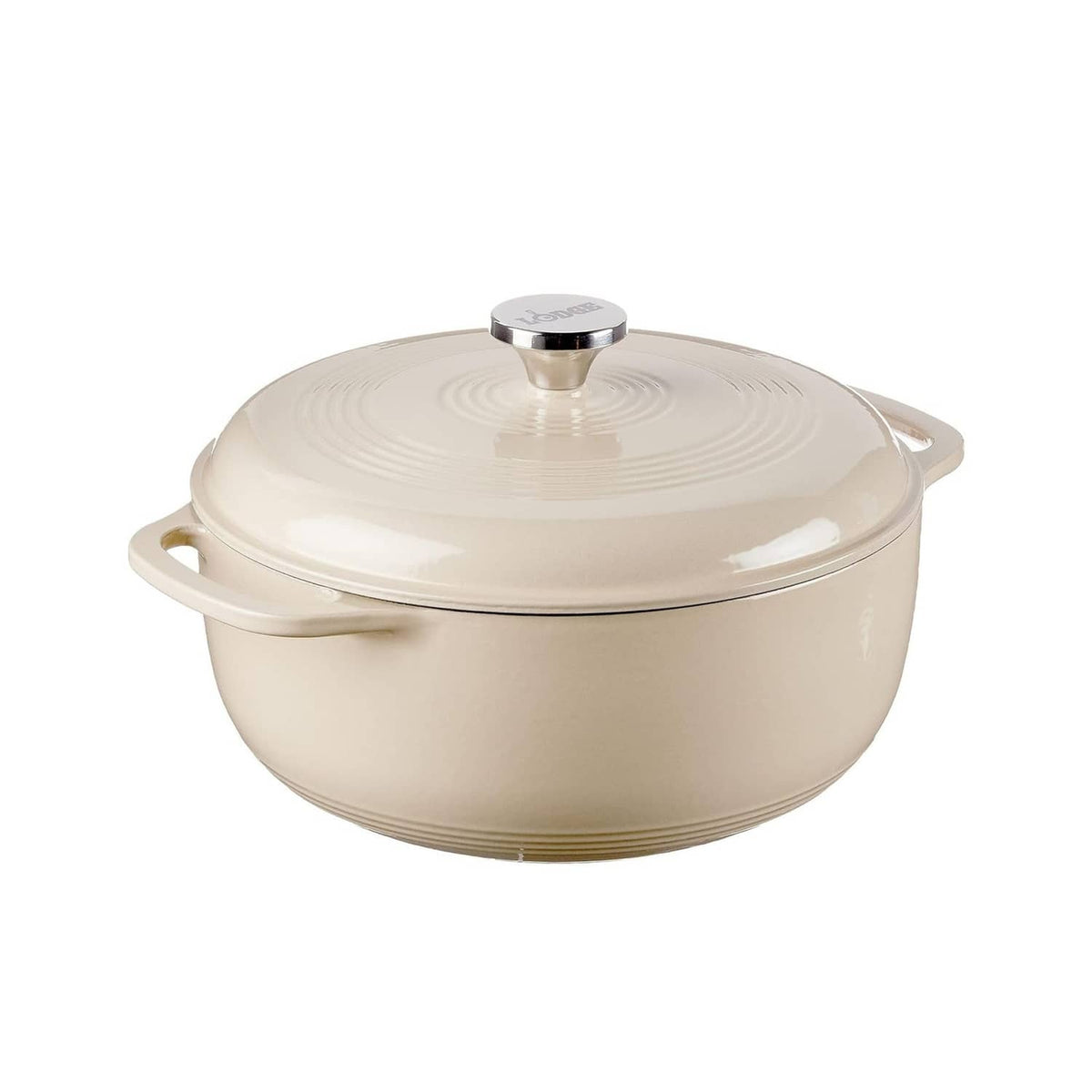 Sandstone enamel cast iron Dutch oven with lid and side handles