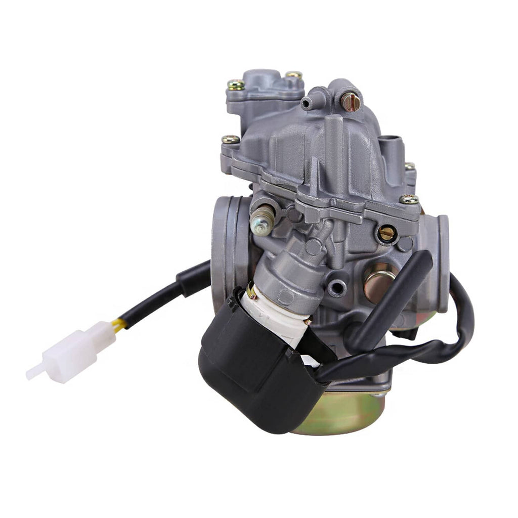 30mm CVK carburetor with compact side view, black air boot, and wiring port