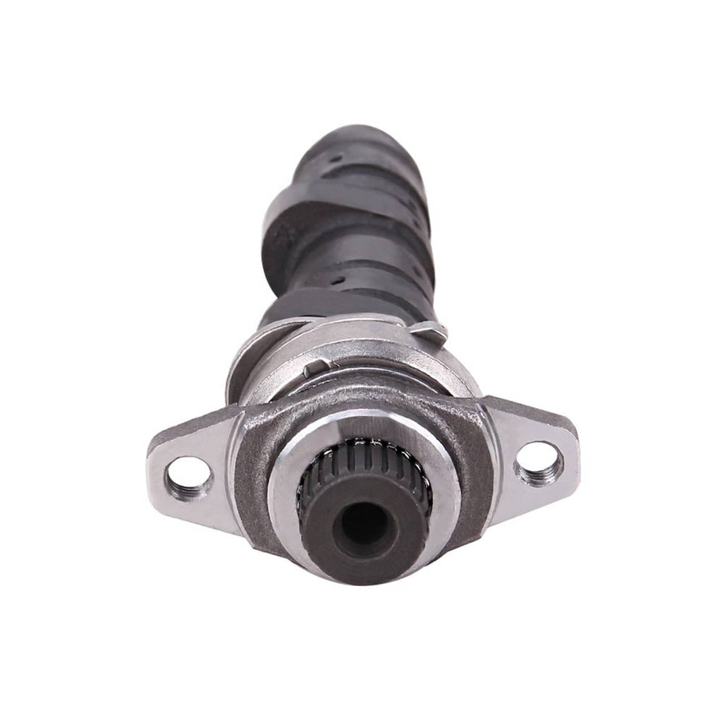 Camshaft end with bearing housing and mounting flange for engine timing